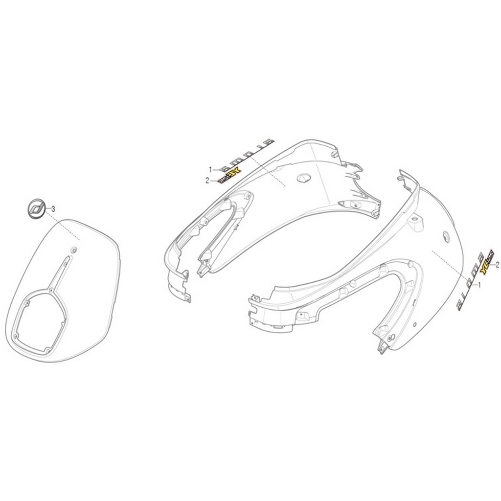 DAELIM YC125 (DL125ARM) ETIKET AROMA YAZISI #DL125-ARM F2801